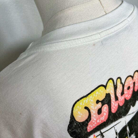 Daydreamer Elton John Rocket Man Muscle Graphic Tee in Vintage White - Size XS - Picture 4 of 8